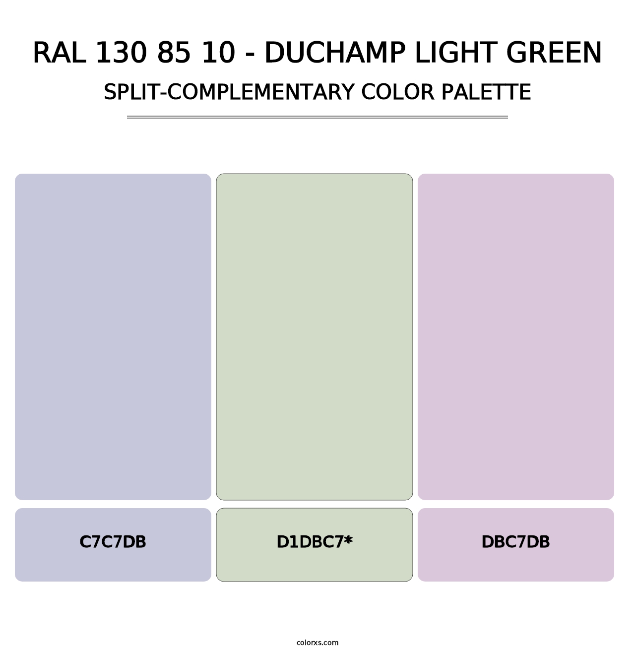 RAL 130 85 10 - Duchamp Light Green - Split-Complementary Color Palette