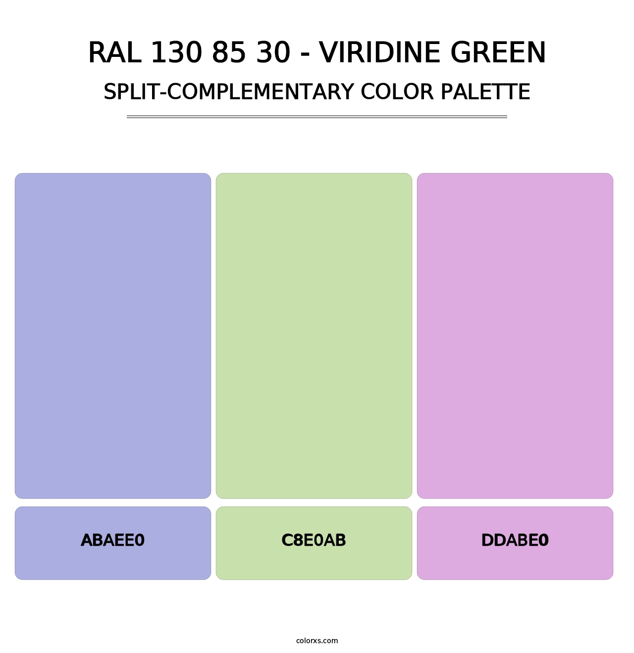 RAL 130 85 30 - Viridine Green - Split-Complementary Color Palette