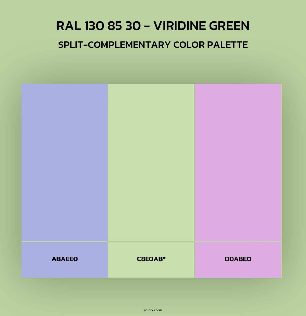 RAL 130 85 30 - Viridine Green - Split-Complementary Color Palette