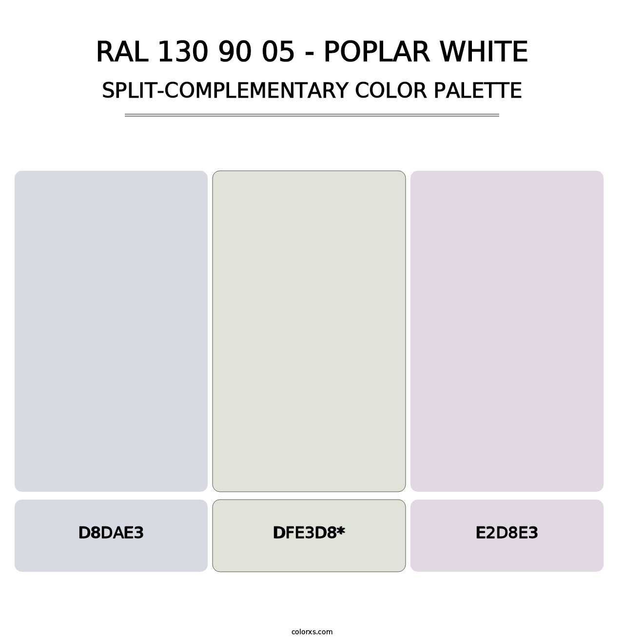 RAL 130 90 05 - Poplar White - Split-Complementary Color Palette