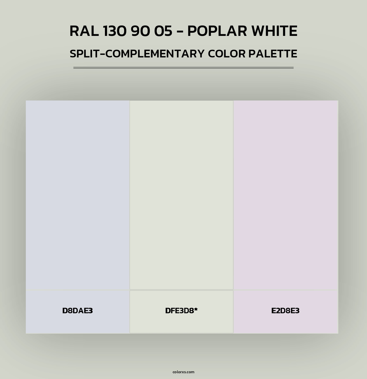 RAL 130 90 05 - Poplar White - Split-Complementary Color Palette
