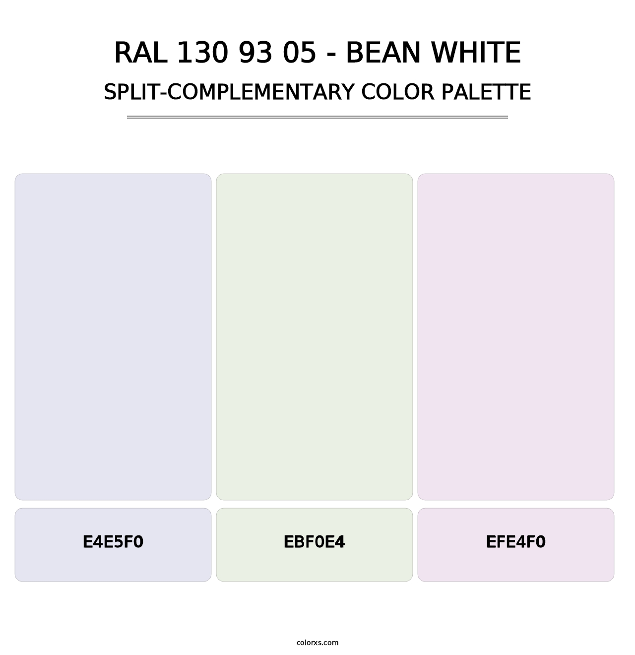 RAL 130 93 05 - Bean White - Split-Complementary Color Palette