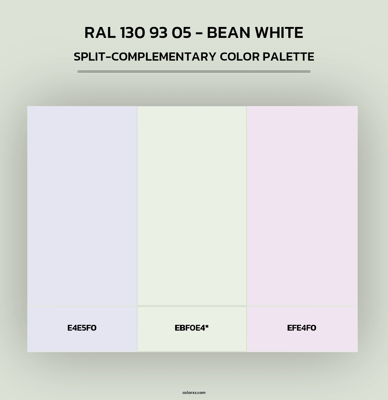 RAL 130 93 05 - Bean White - Split-Complementary Color Palette