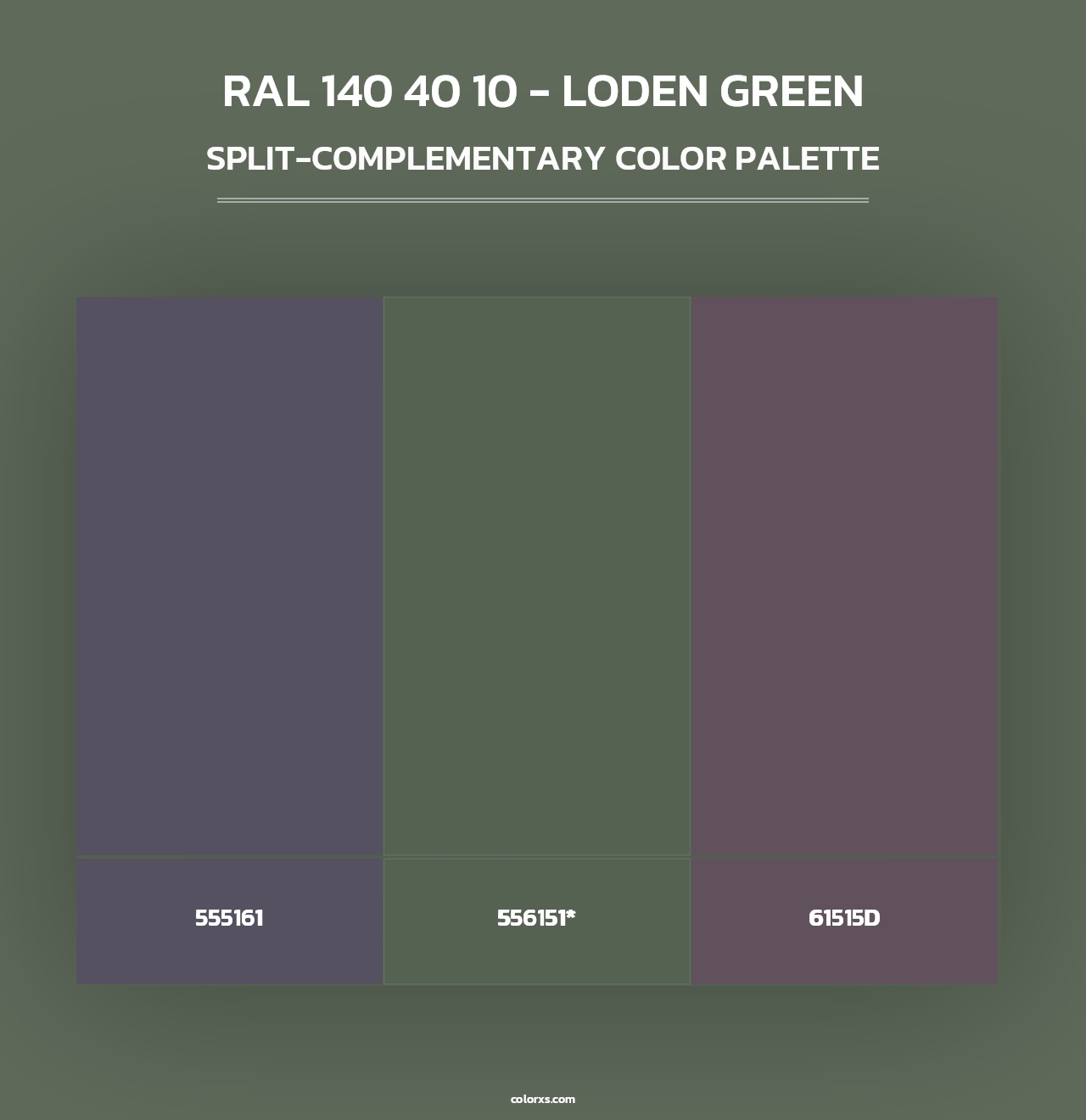 RAL 140 40 10 - Loden Green - Split-Complementary Color Palette