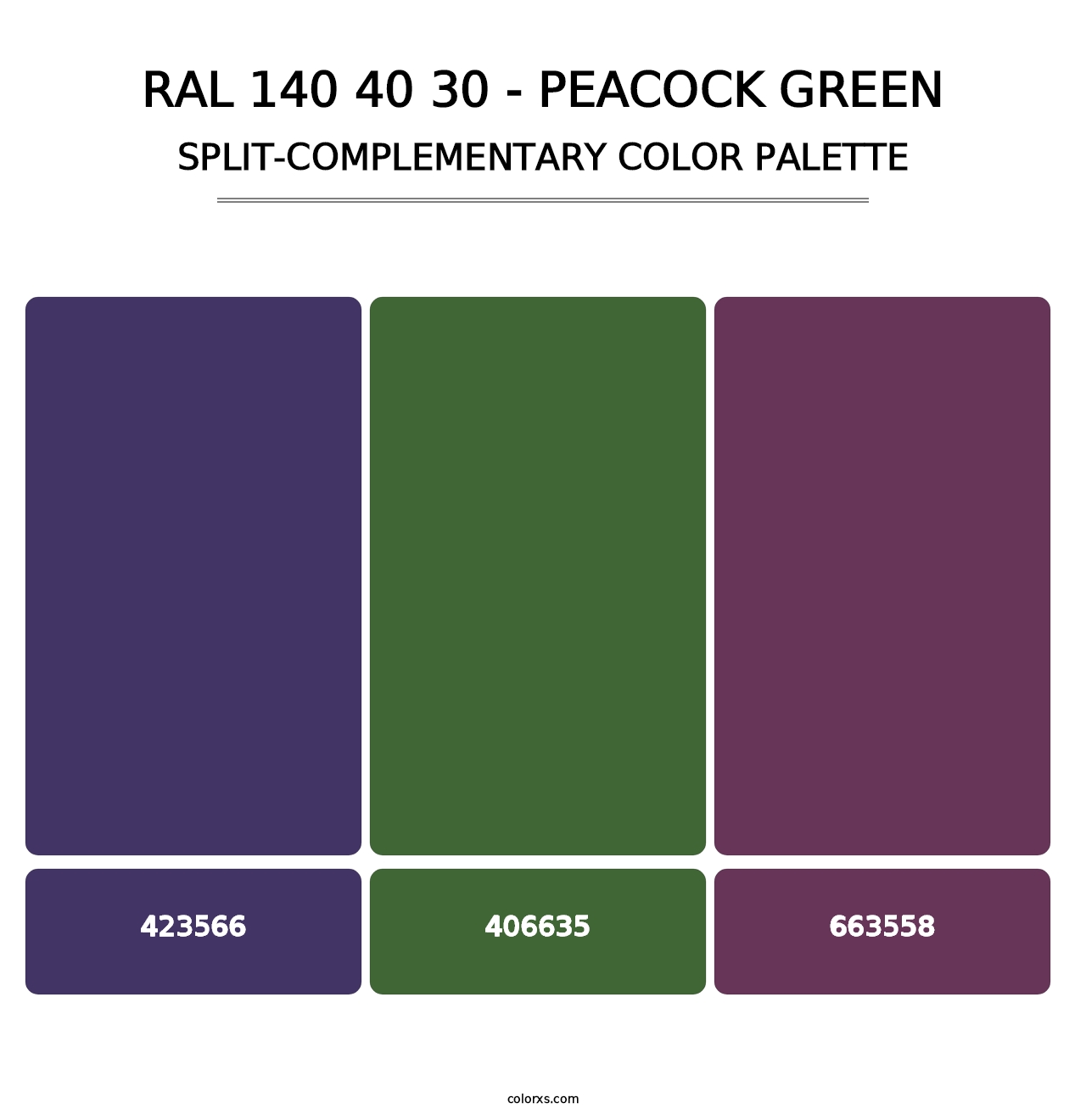 RAL 140 40 30 - Peacock Green - Split-Complementary Color Palette