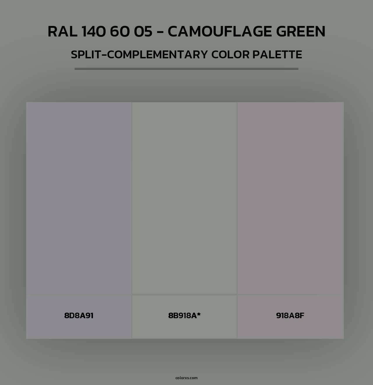 RAL 140 60 05 - Camouflage Green - Split-Complementary Color Palette
