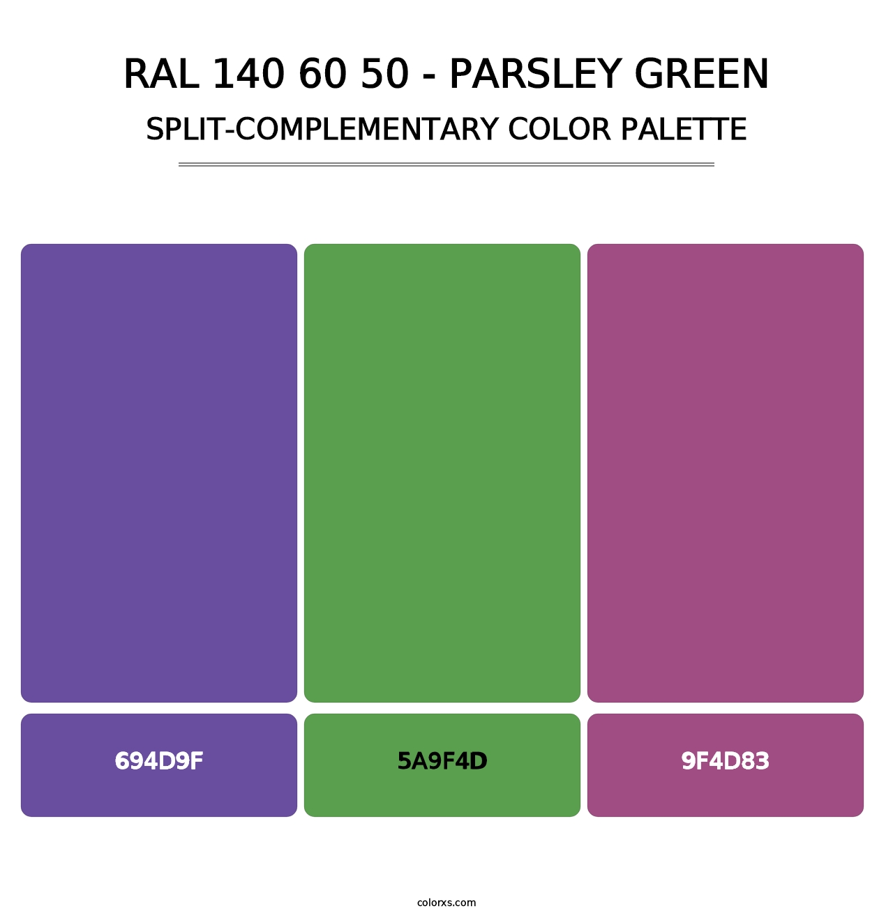 RAL 140 60 50 - Parsley Green - Split-Complementary Color Palette