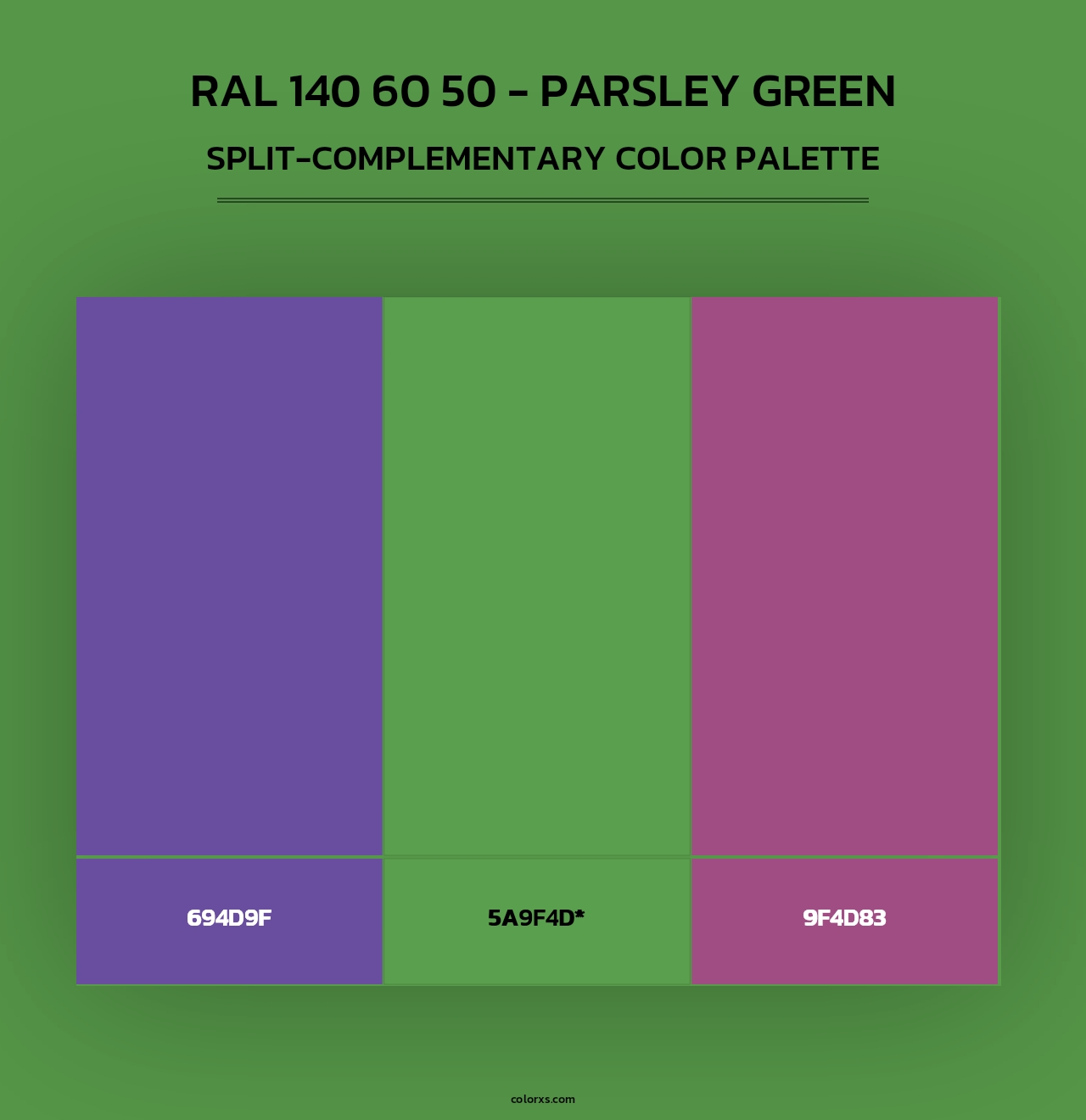 RAL 140 60 50 - Parsley Green - Split-Complementary Color Palette