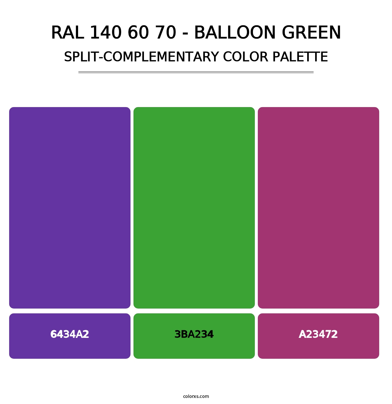 RAL 140 60 70 - Balloon Green - Split-Complementary Color Palette