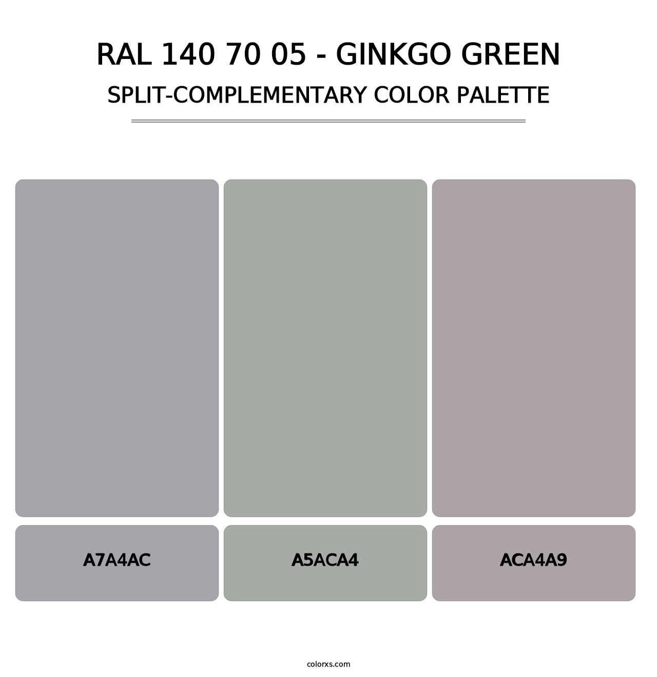RAL 140 70 05 - Ginkgo Green - Split-Complementary Color Palette
