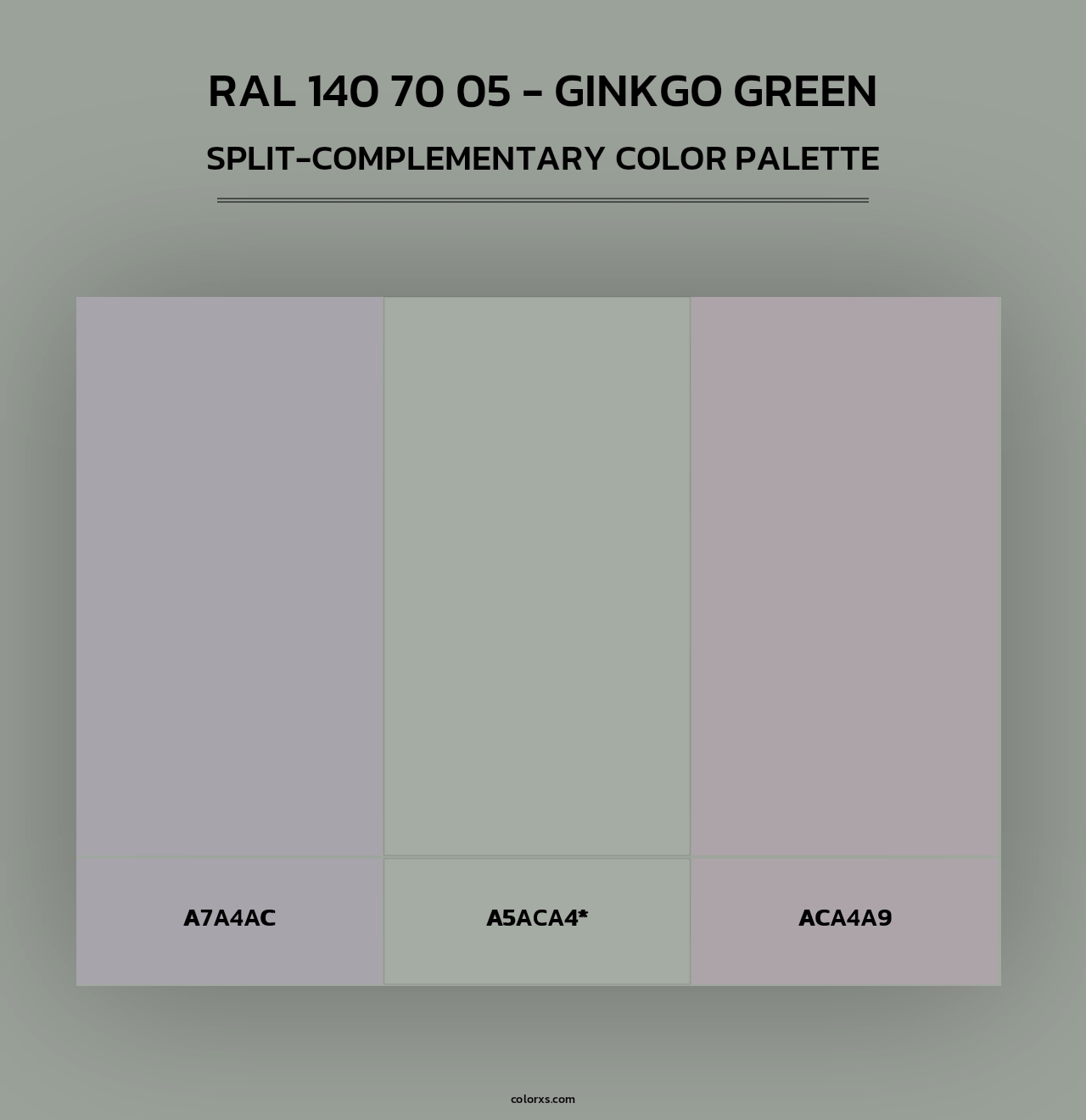 RAL 140 70 05 - Ginkgo Green - Split-Complementary Color Palette