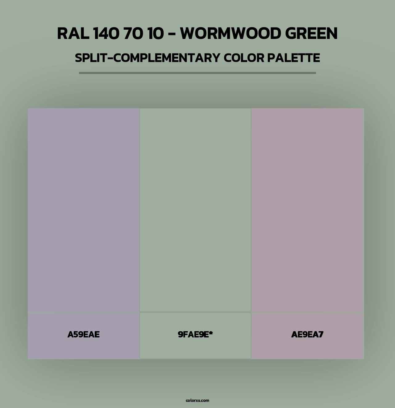 RAL 140 70 10 - Wormwood Green - Split-Complementary Color Palette