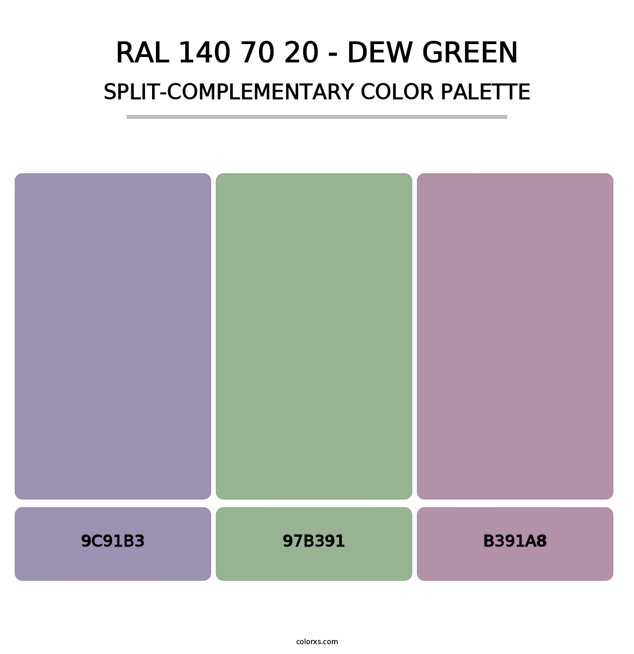 RAL 140 70 20 - Dew Green - Split-Complementary Color Palette