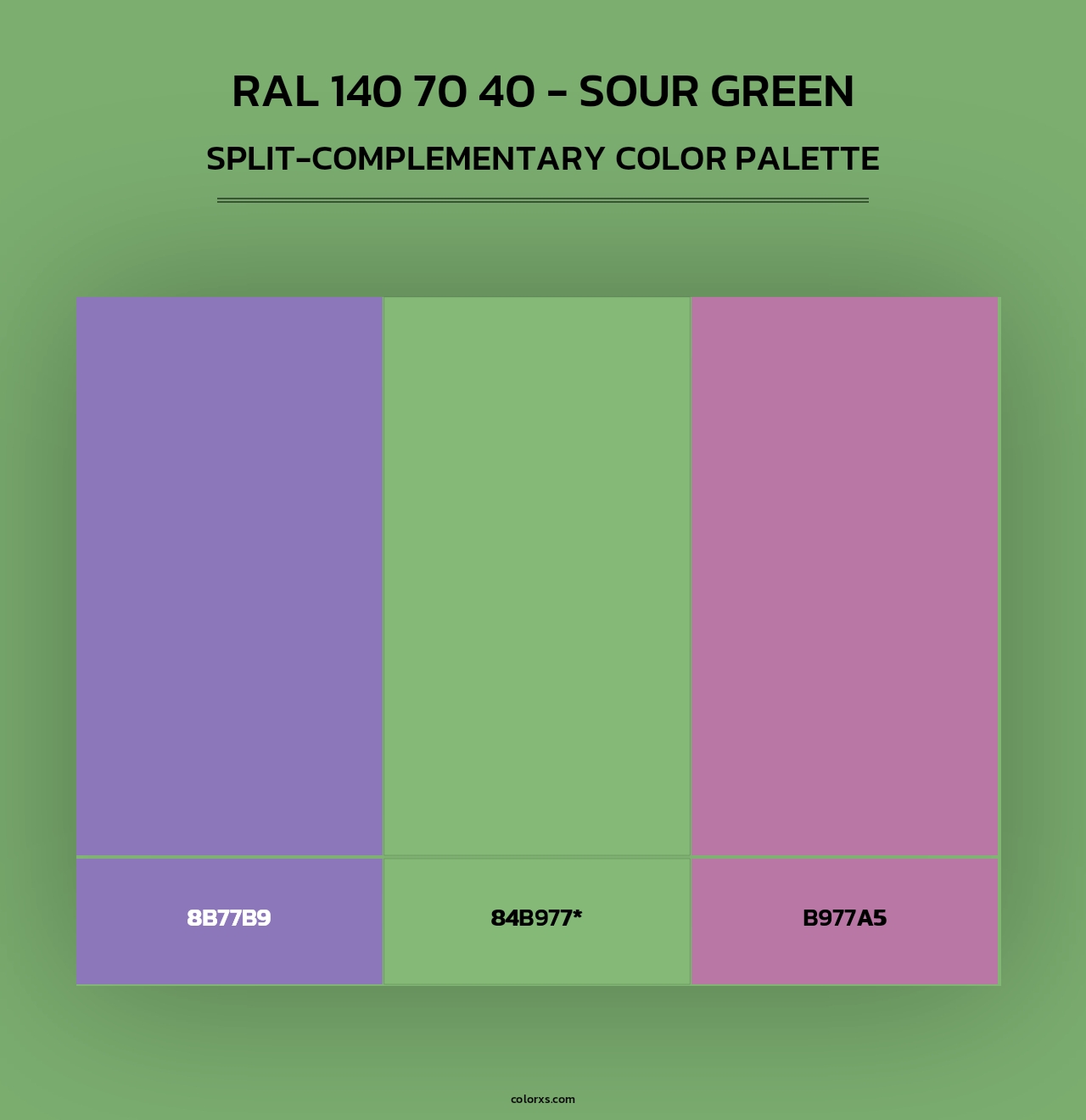 RAL 140 70 40 - Sour Green - Split-Complementary Color Palette