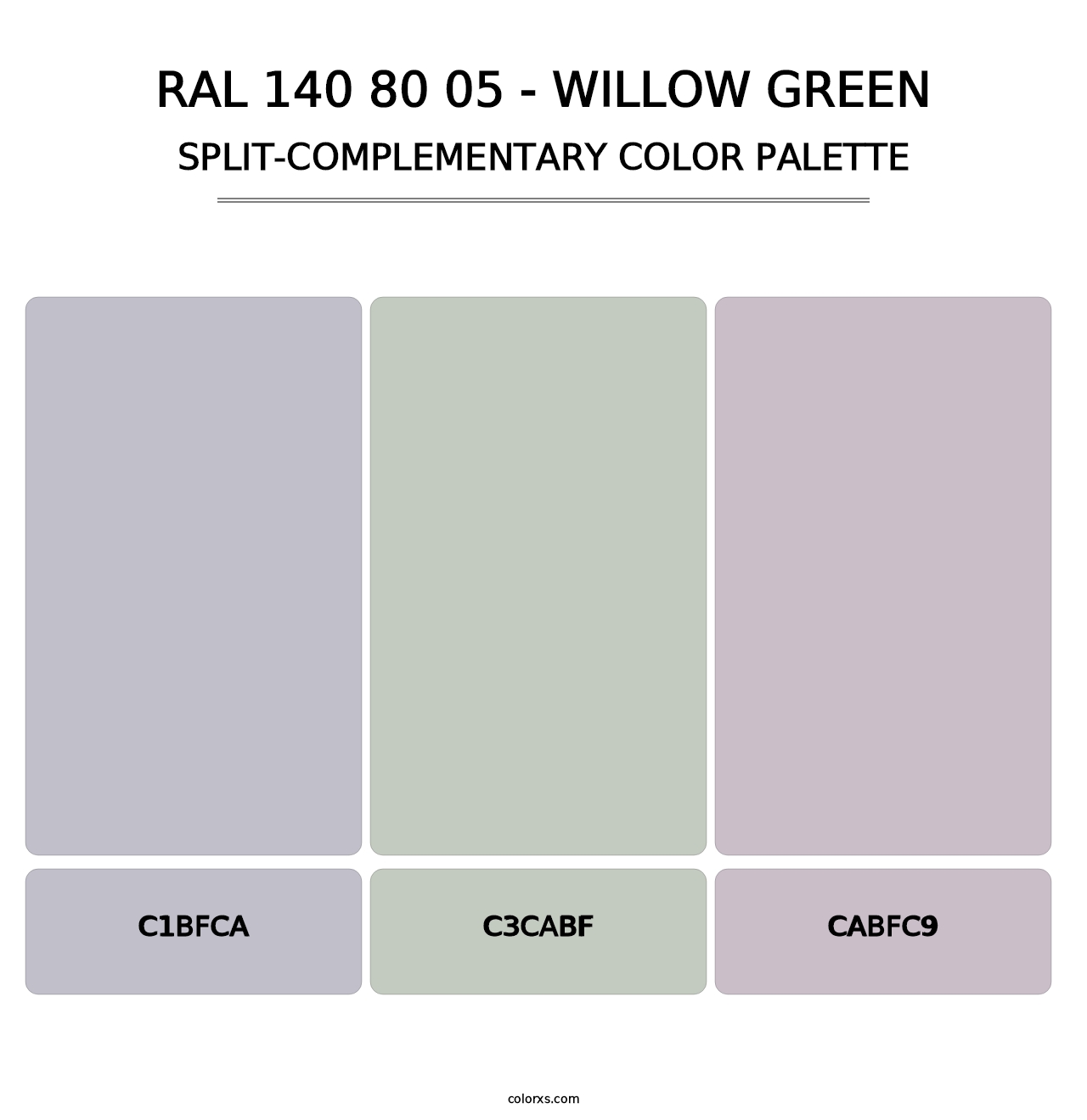 RAL 140 80 05 - Willow Green - Split-Complementary Color Palette