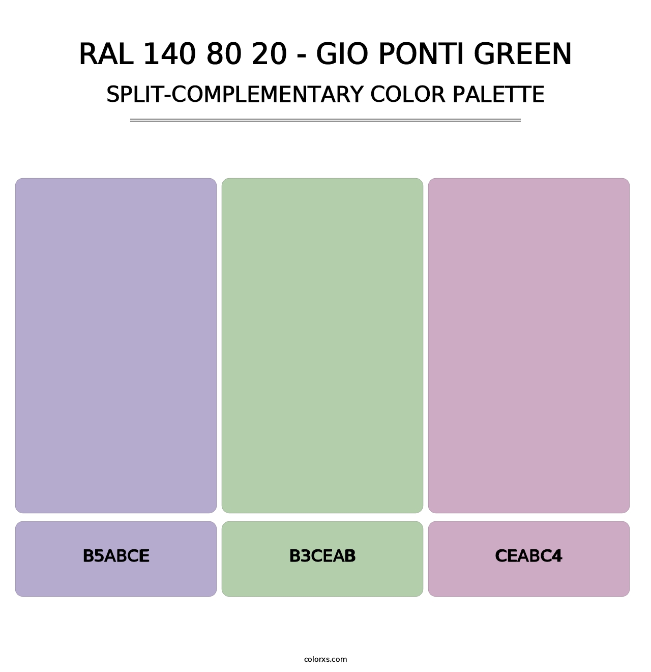 RAL 140 80 20 - Gio Ponti Green - Split-Complementary Color Palette