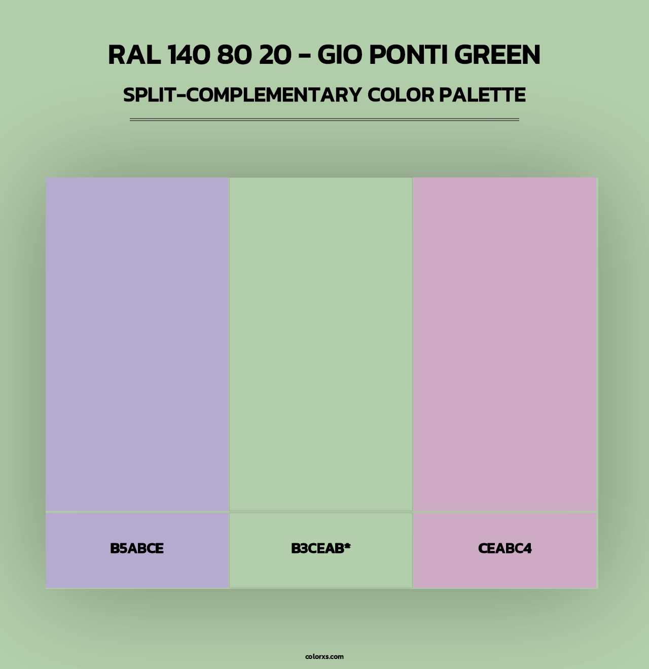 RAL 140 80 20 - Gio Ponti Green - Split-Complementary Color Palette