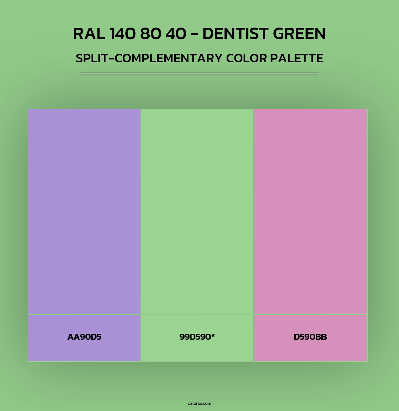 RAL 140 80 40 - Dentist Green - Split-Complementary Color Palette