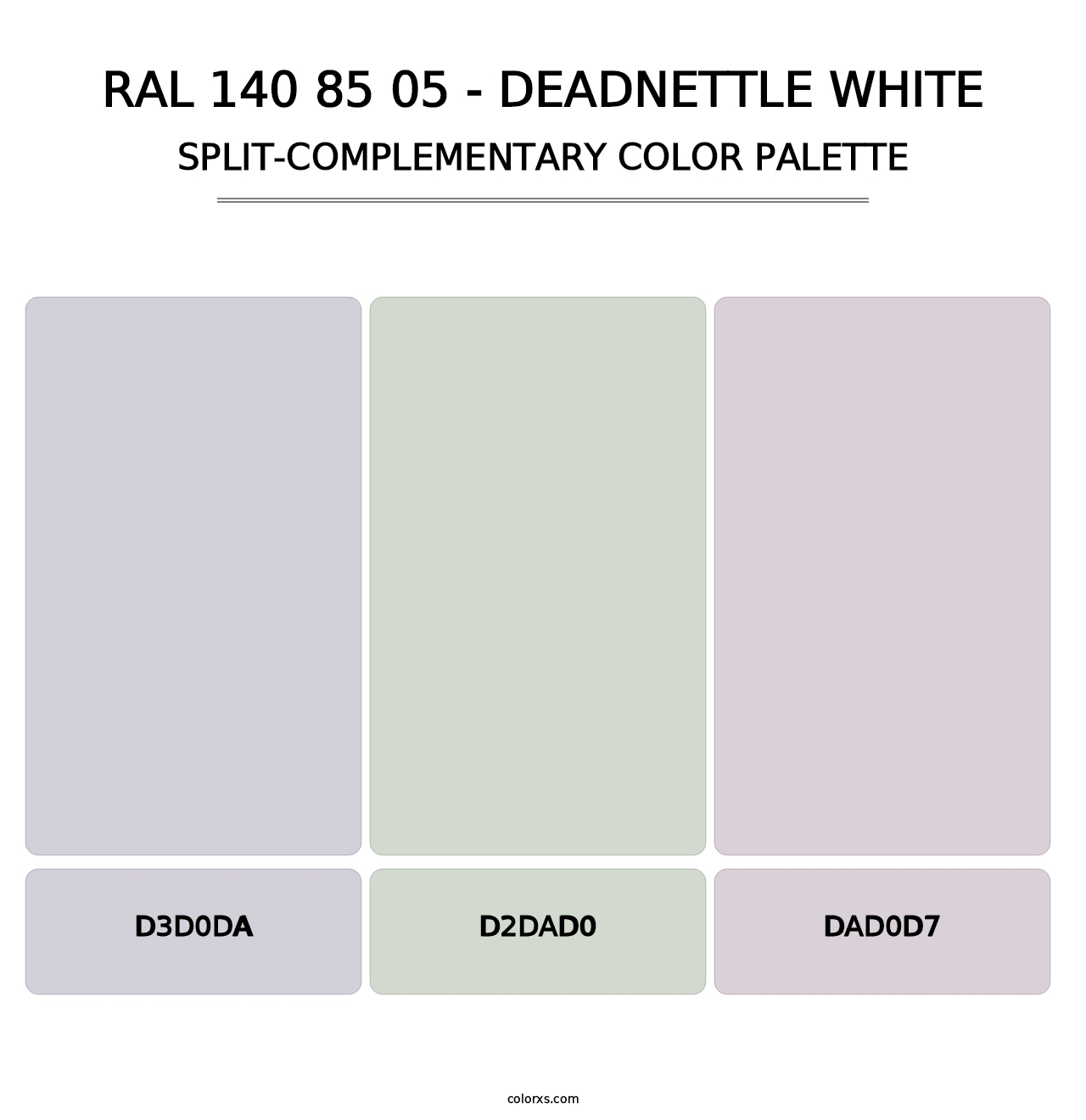 RAL 140 85 05 - Deadnettle White - Split-Complementary Color Palette