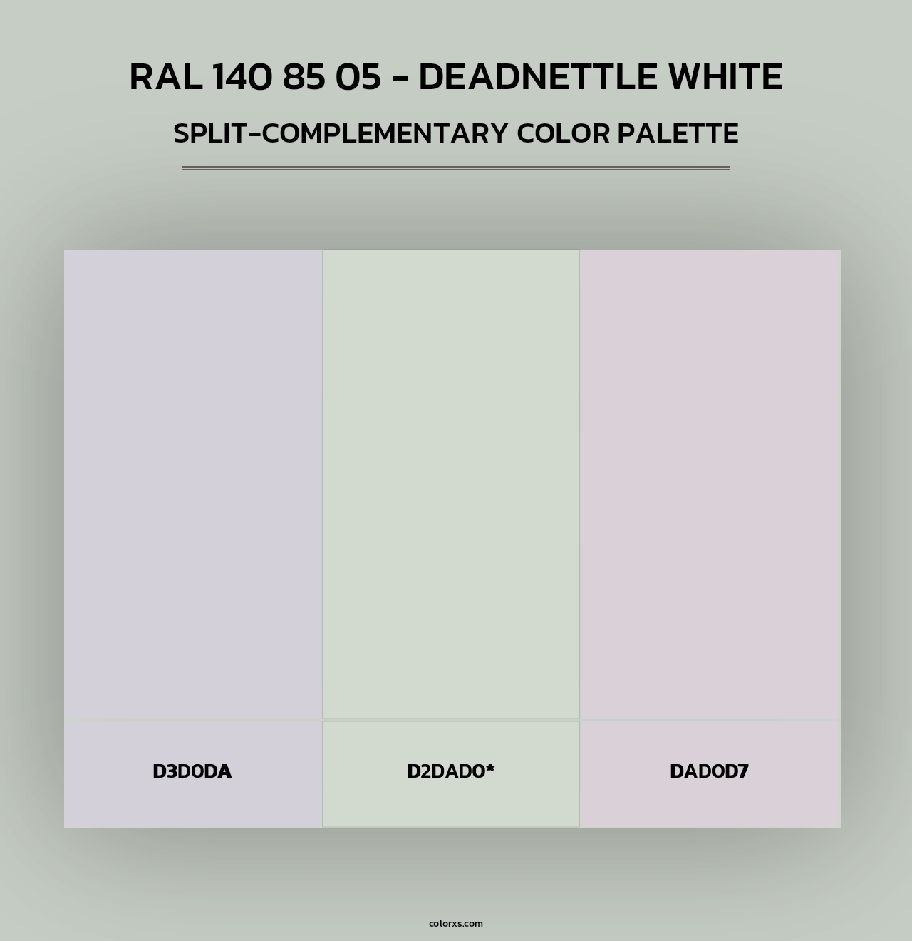 RAL 140 85 05 - Deadnettle White - Split-Complementary Color Palette
