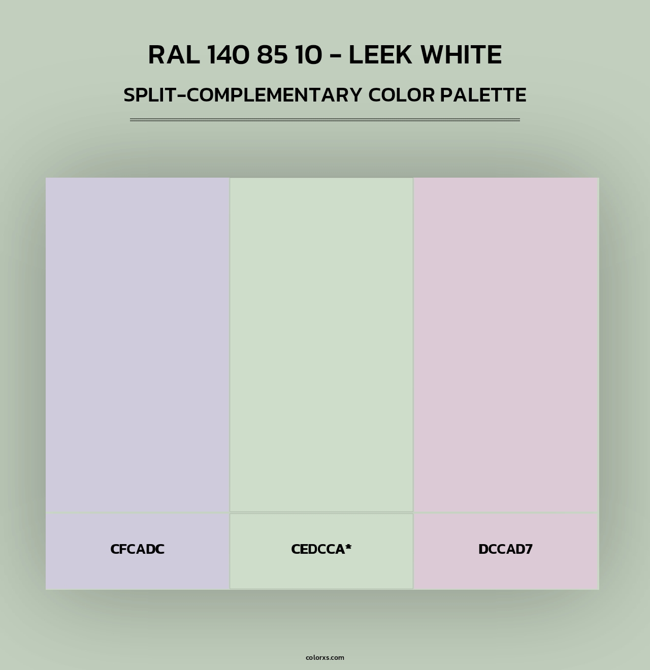 RAL 140 85 10 - Leek White - Split-Complementary Color Palette