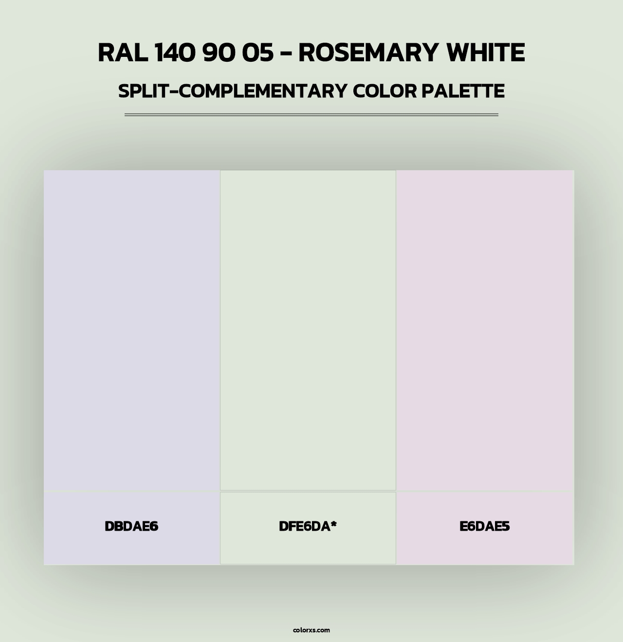 RAL 140 90 05 - Rosemary White - Split-Complementary Color Palette