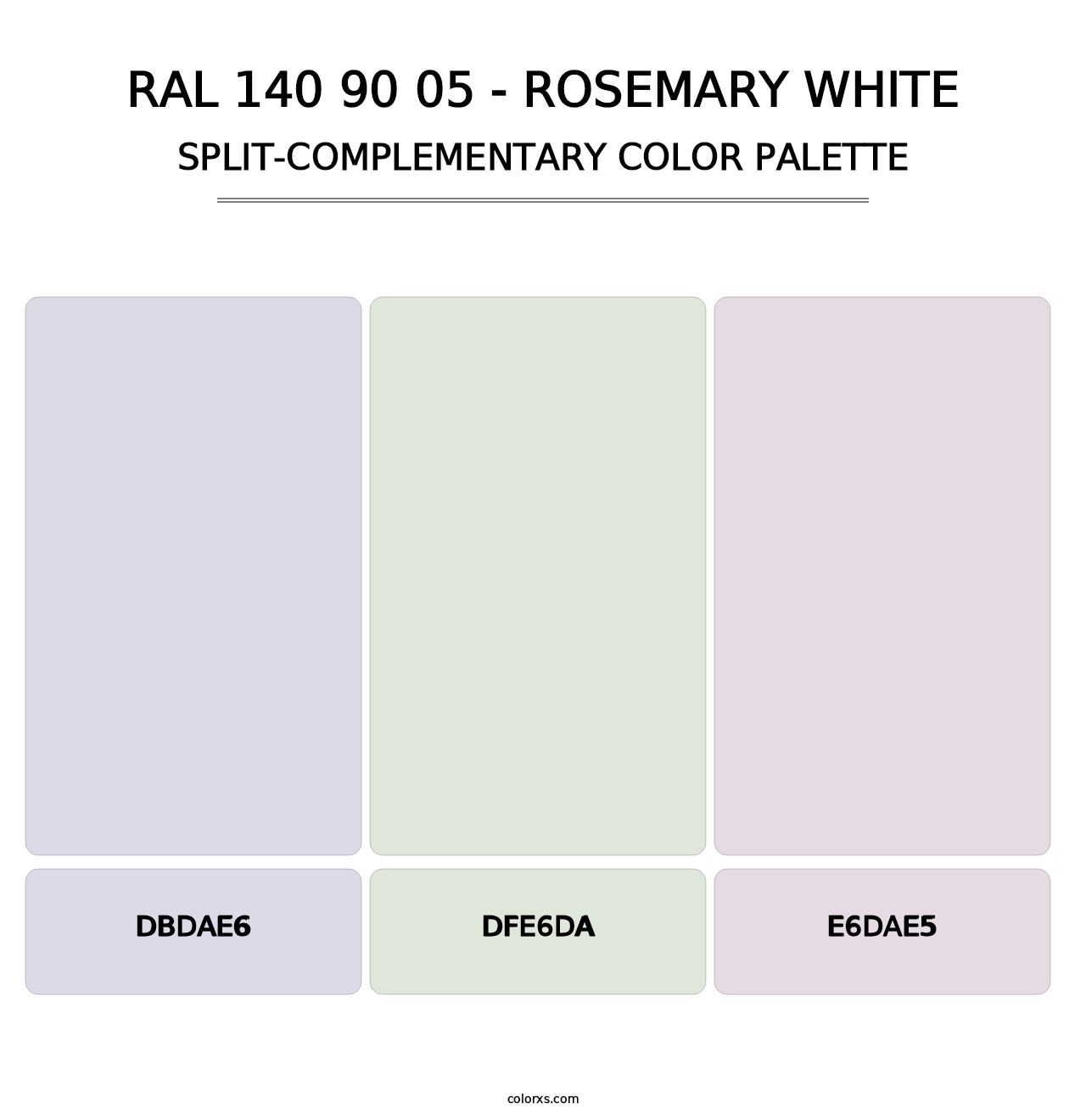 RAL 140 90 05 - Rosemary White - Split-Complementary Color Palette