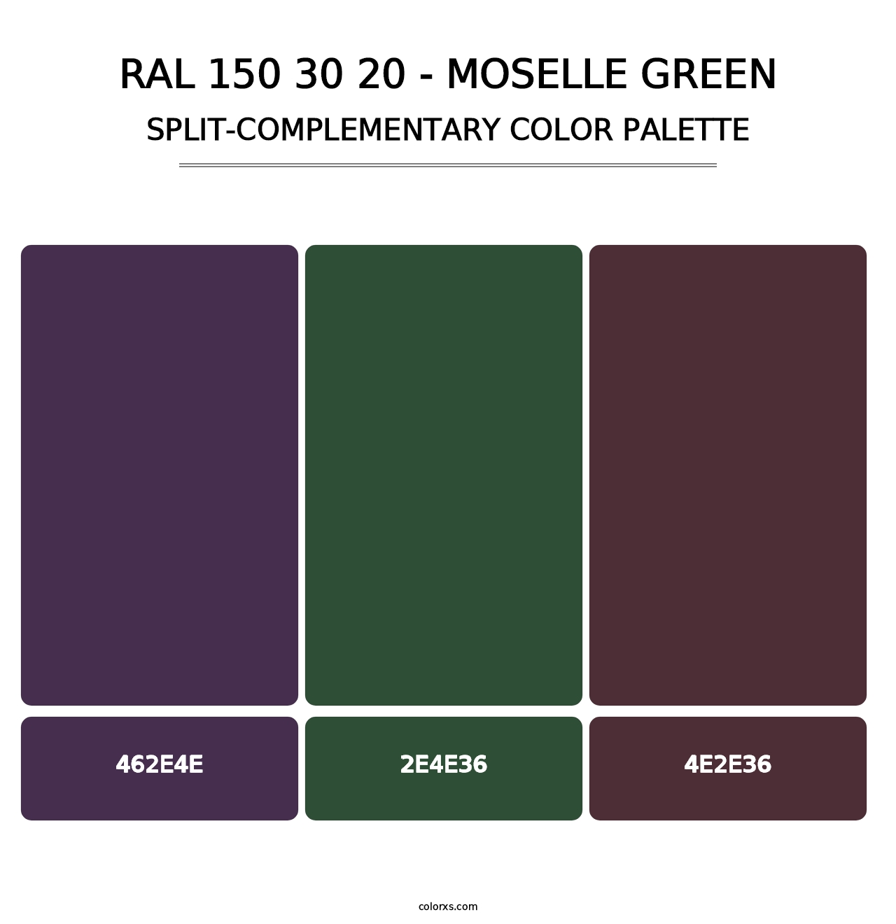 RAL 150 30 20 - Moselle Green - Split-Complementary Color Palette