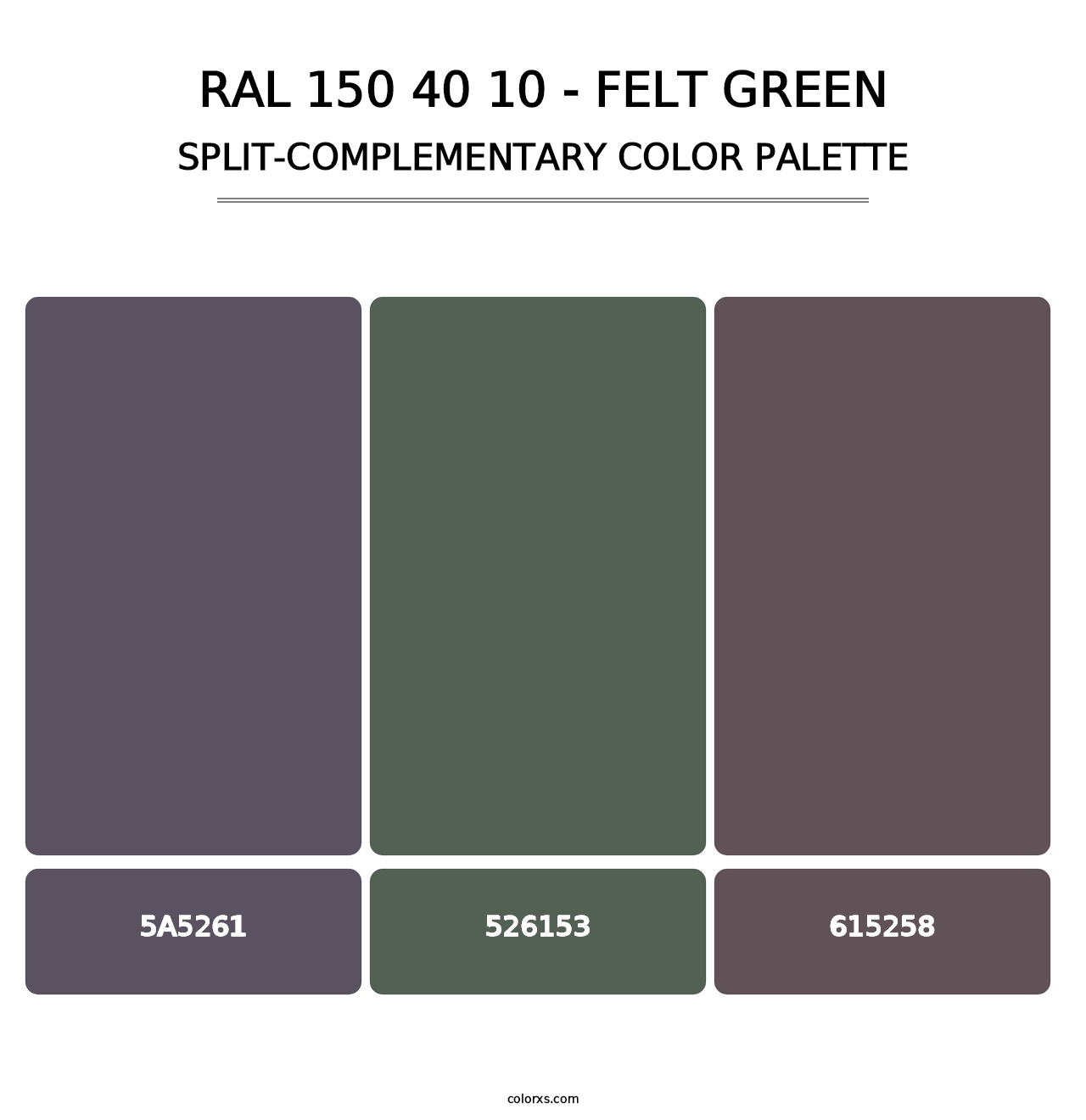 RAL 150 40 10 - Felt Green - Split-Complementary Color Palette