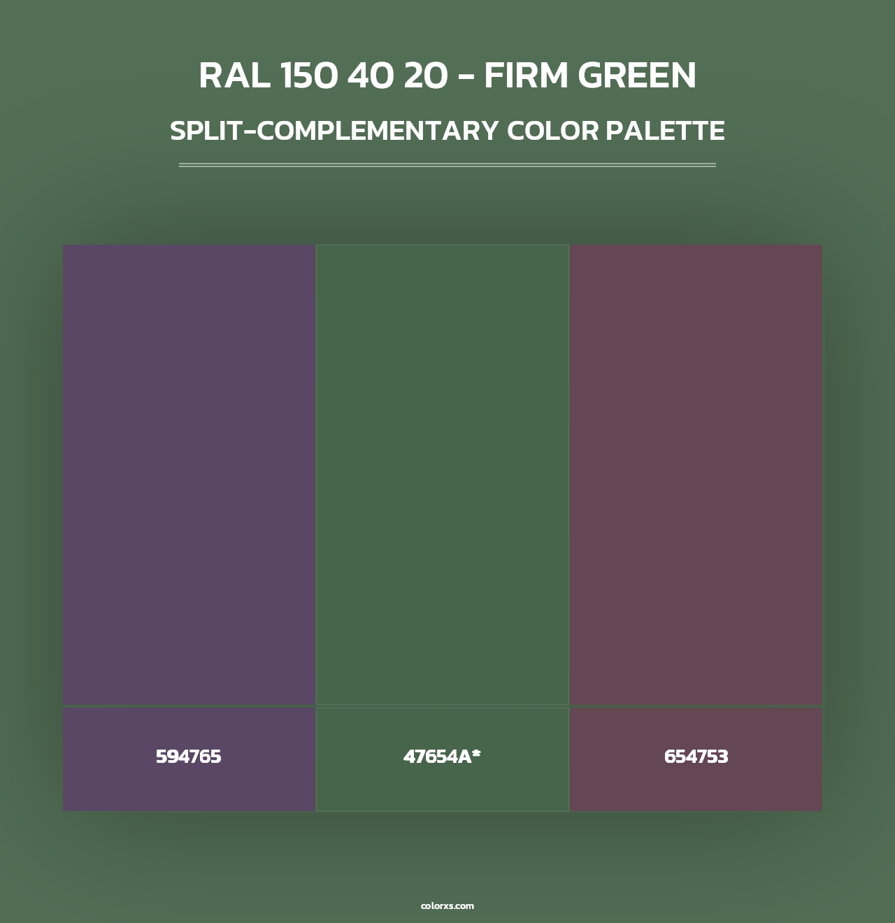 RAL 150 40 20 - Firm Green - Split-Complementary Color Palette