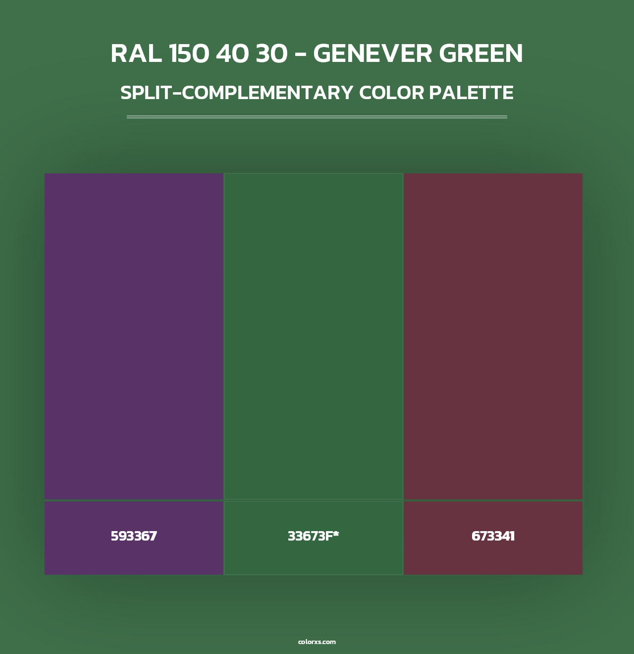 RAL 150 40 30 - Genever Green - Split-Complementary Color Palette