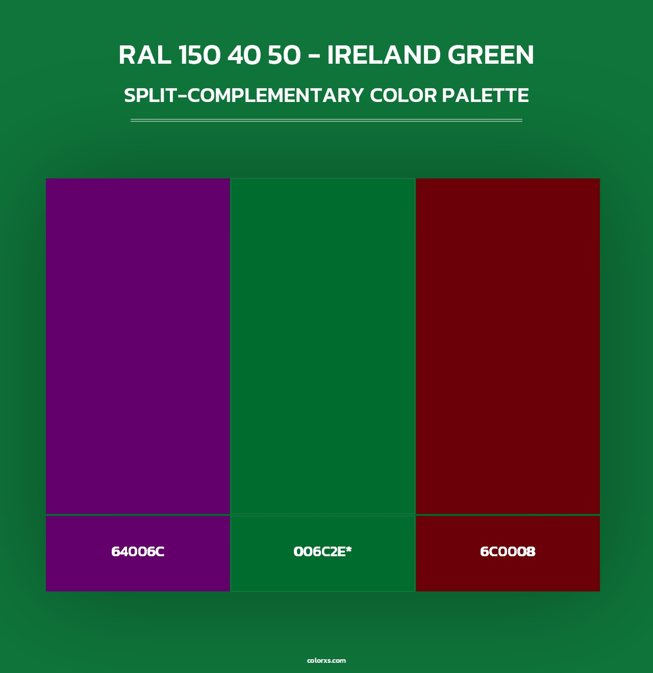 RAL 150 40 50 - Ireland Green - Split-Complementary Color Palette