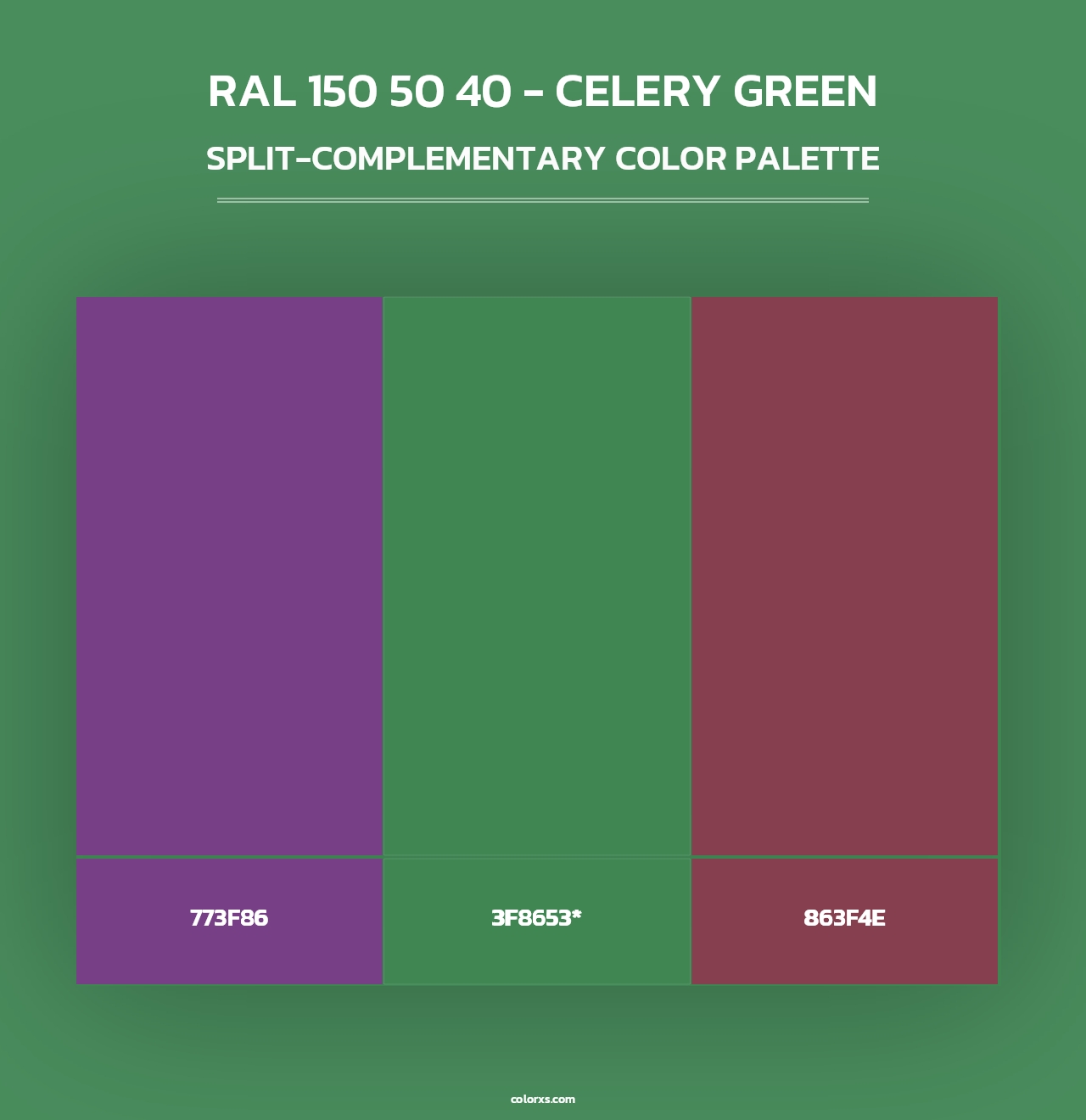 RAL 150 50 40 - Celery Green - Split-Complementary Color Palette