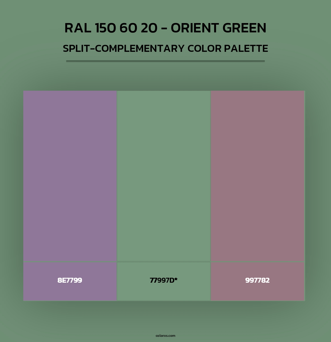 RAL 150 60 20 - Orient Green - Split-Complementary Color Palette