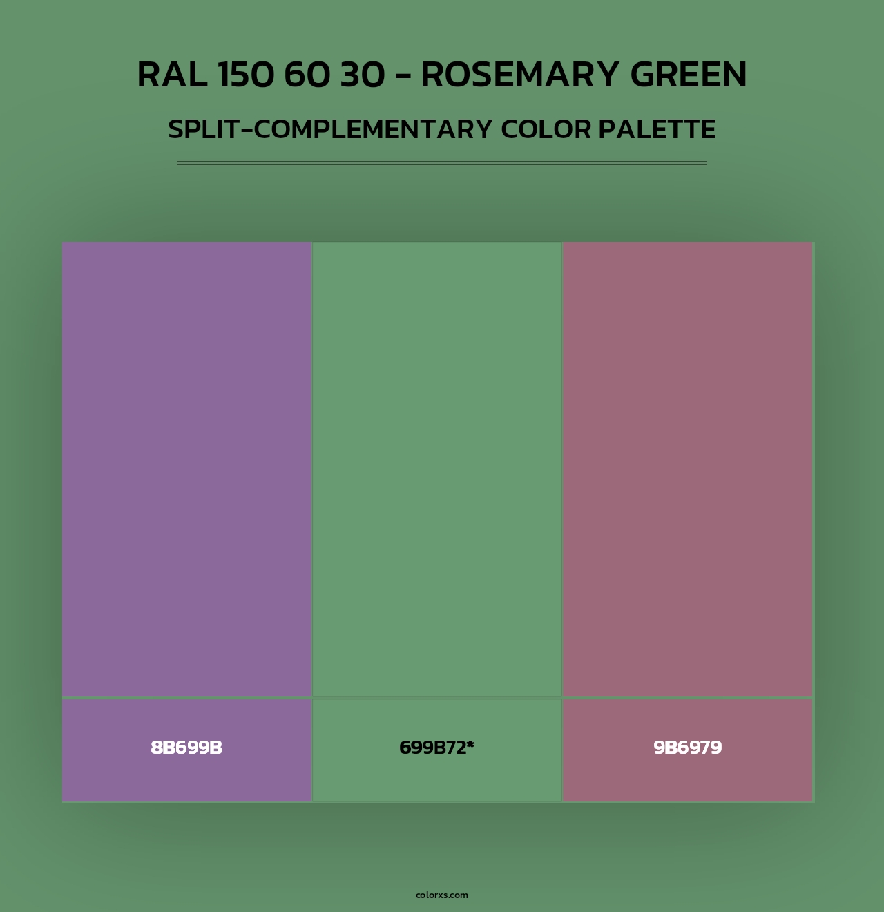 RAL 150 60 30 - Rosemary Green - Split-Complementary Color Palette