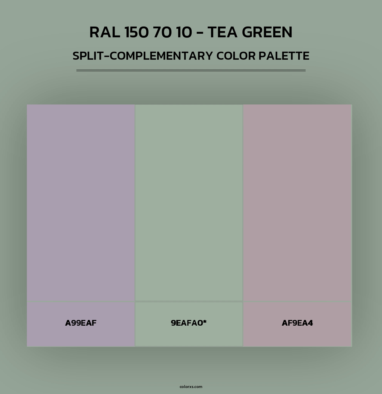 RAL 150 70 10 - Tea Green - Split-Complementary Color Palette