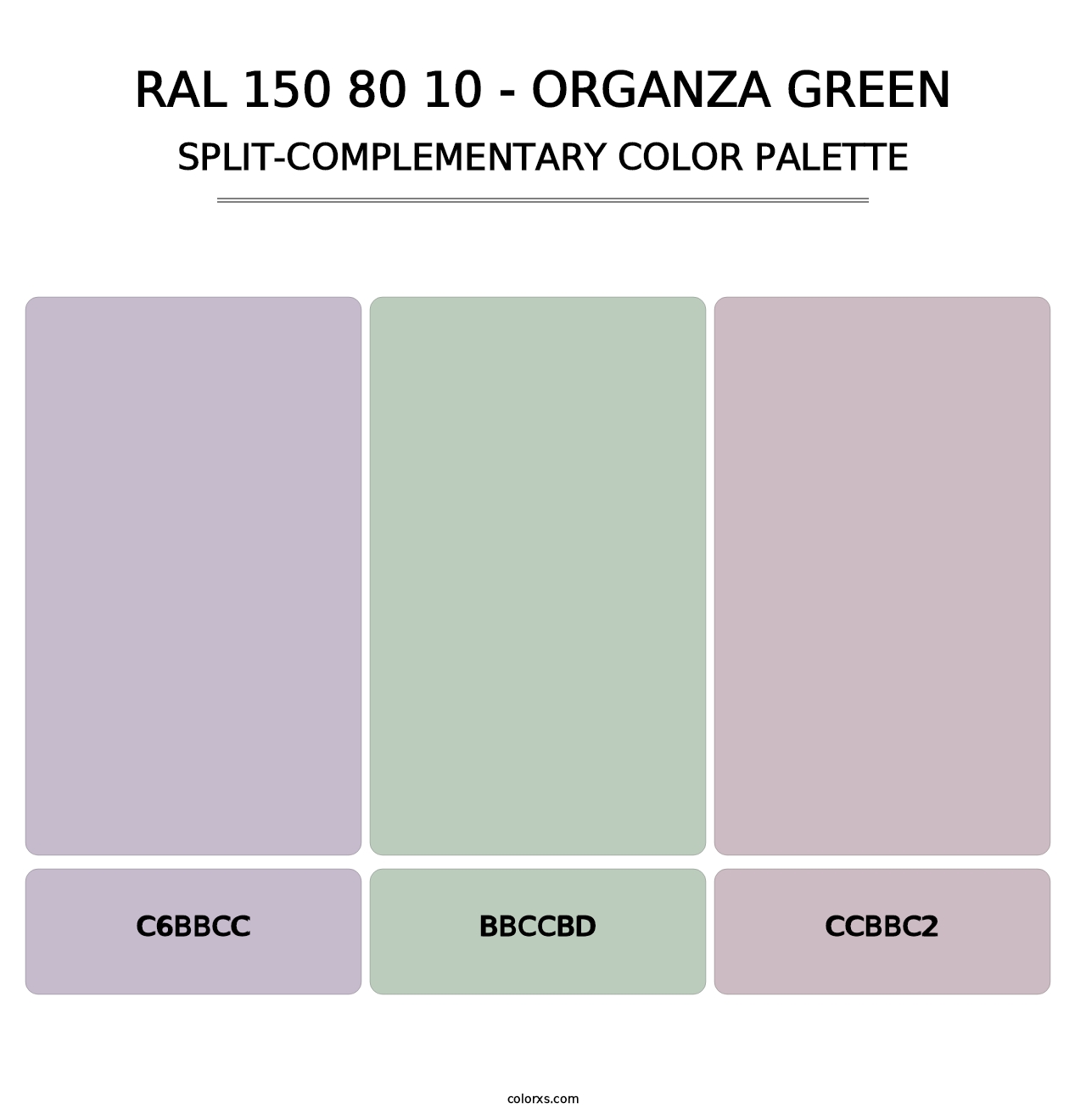 RAL 150 80 10 - Organza Green - Split-Complementary Color Palette