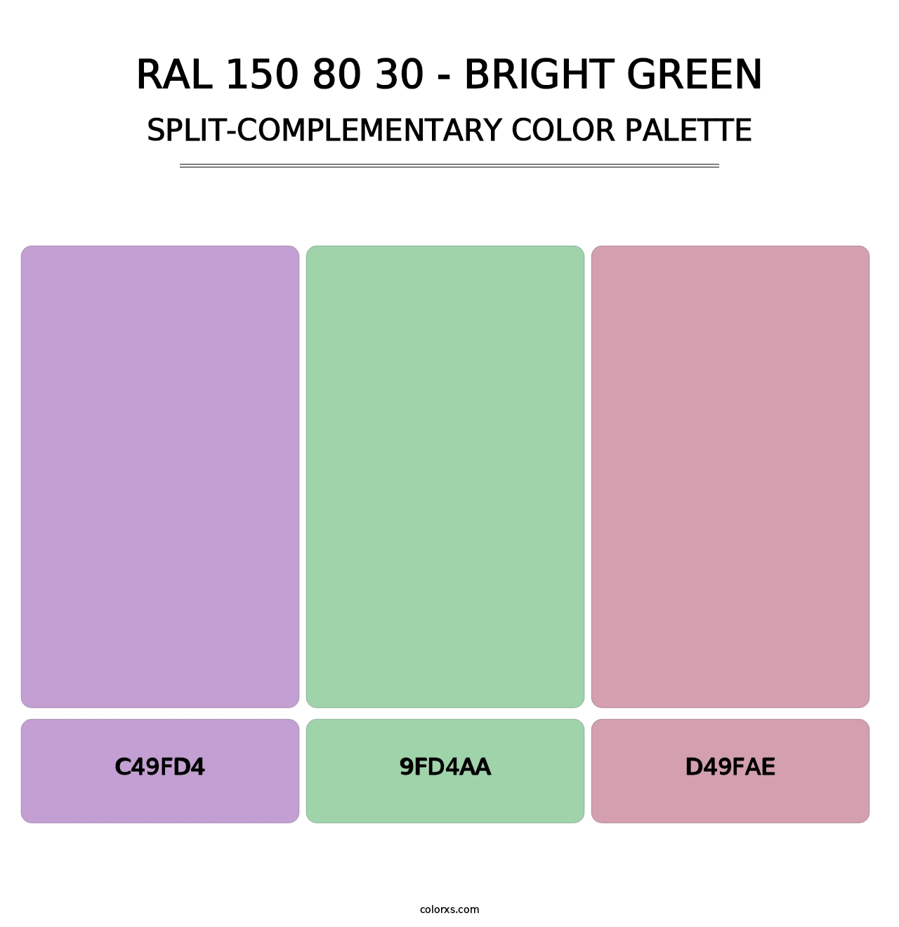 RAL 150 80 30 - Bright Green - Split-Complementary Color Palette