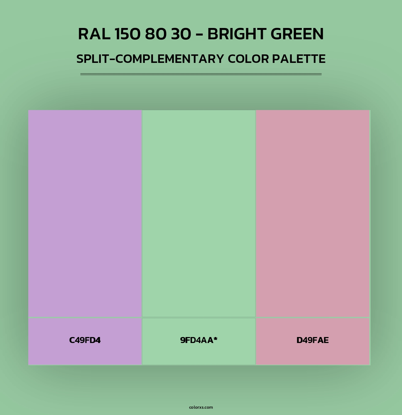 RAL 150 80 30 - Bright Green - Split-Complementary Color Palette