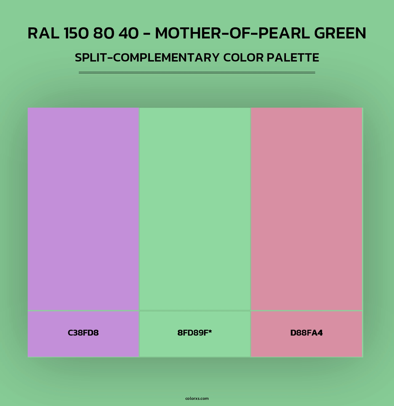 RAL 150 80 40 - Mother-Of-Pearl Green - Split-Complementary Color Palette