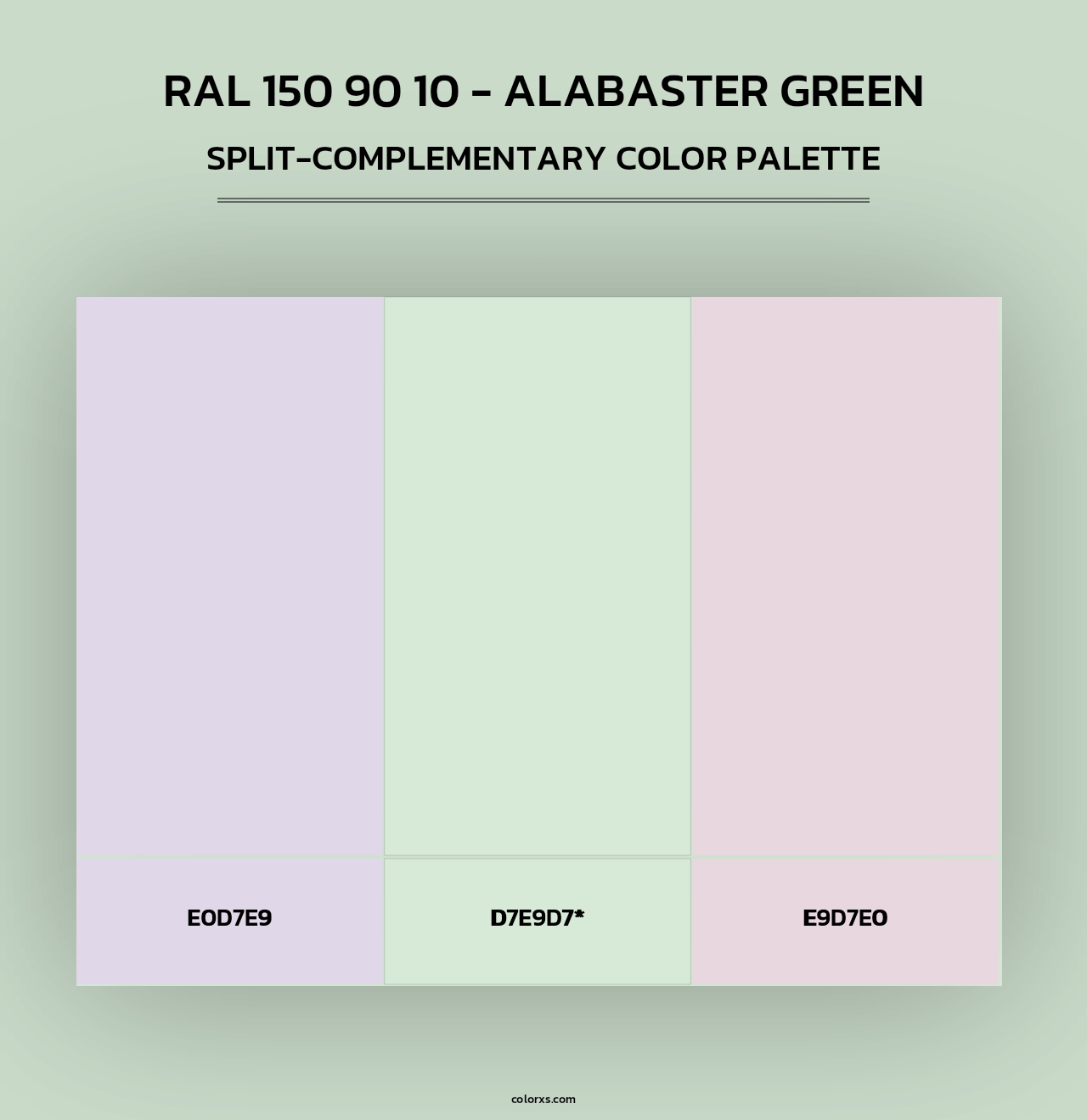 RAL 150 90 10 - Alabaster Green - Split-Complementary Color Palette