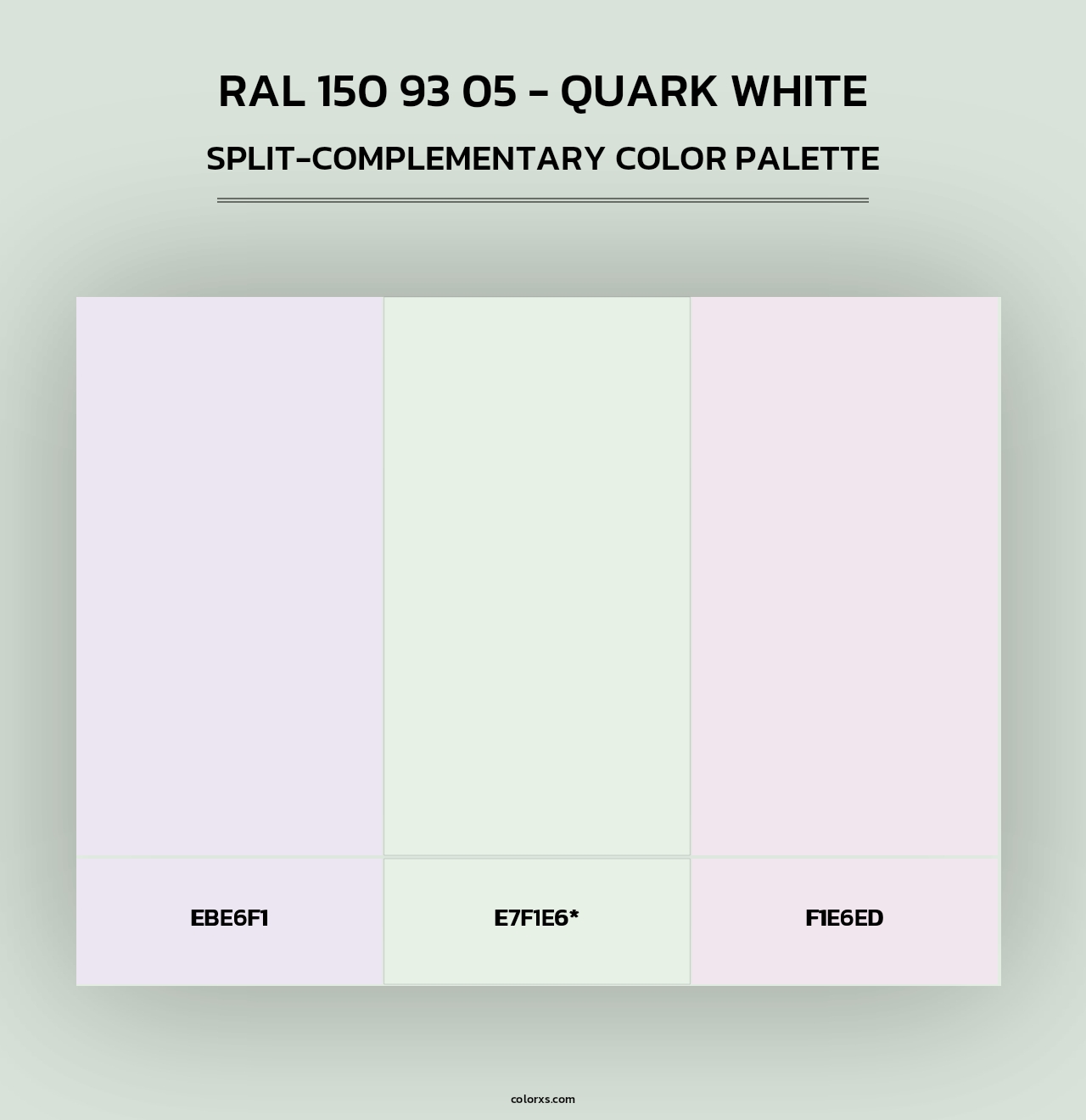 RAL 150 93 05 - Quark White - Split-Complementary Color Palette