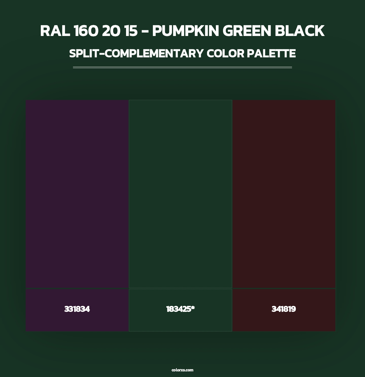 RAL 160 20 15 - Pumpkin Green Black - Split-Complementary Color Palette