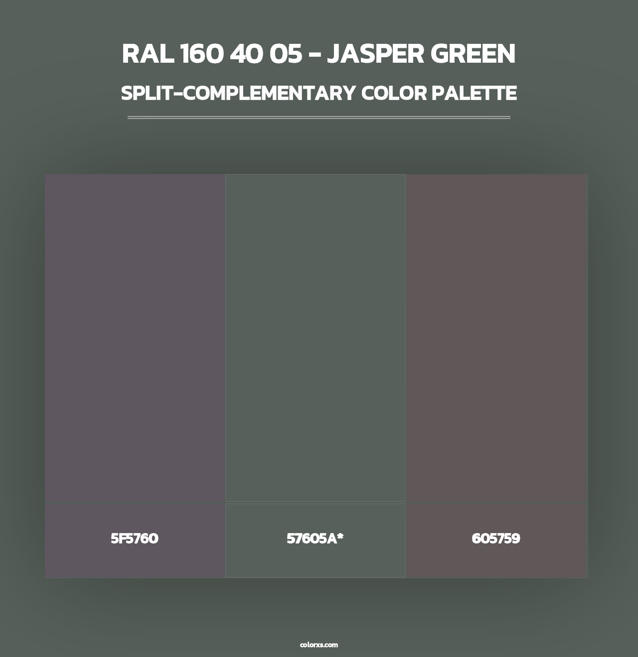 RAL 160 40 05 - Jasper Green - Split-Complementary Color Palette