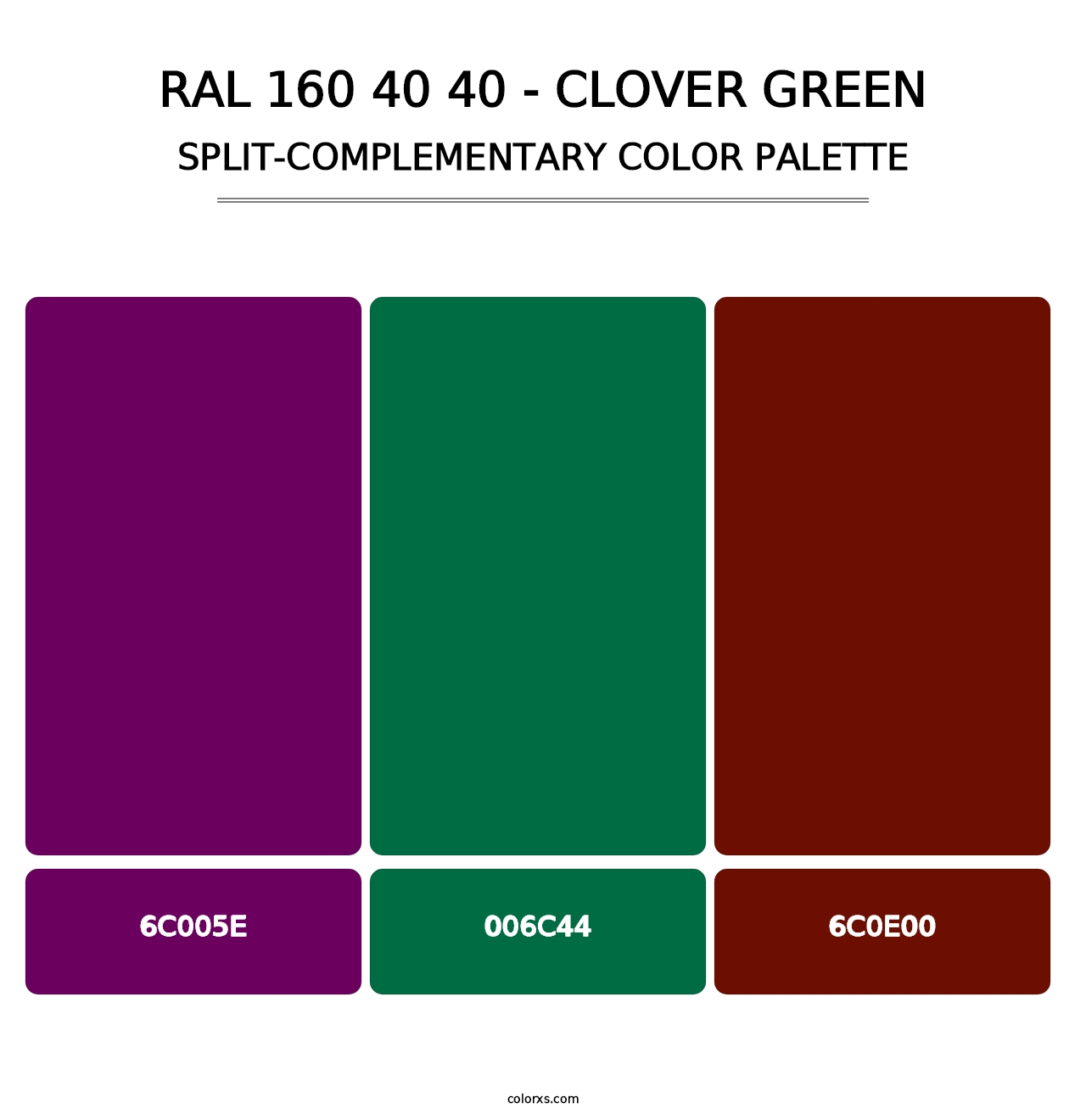 RAL 160 40 40 - Clover Green - Split-Complementary Color Palette