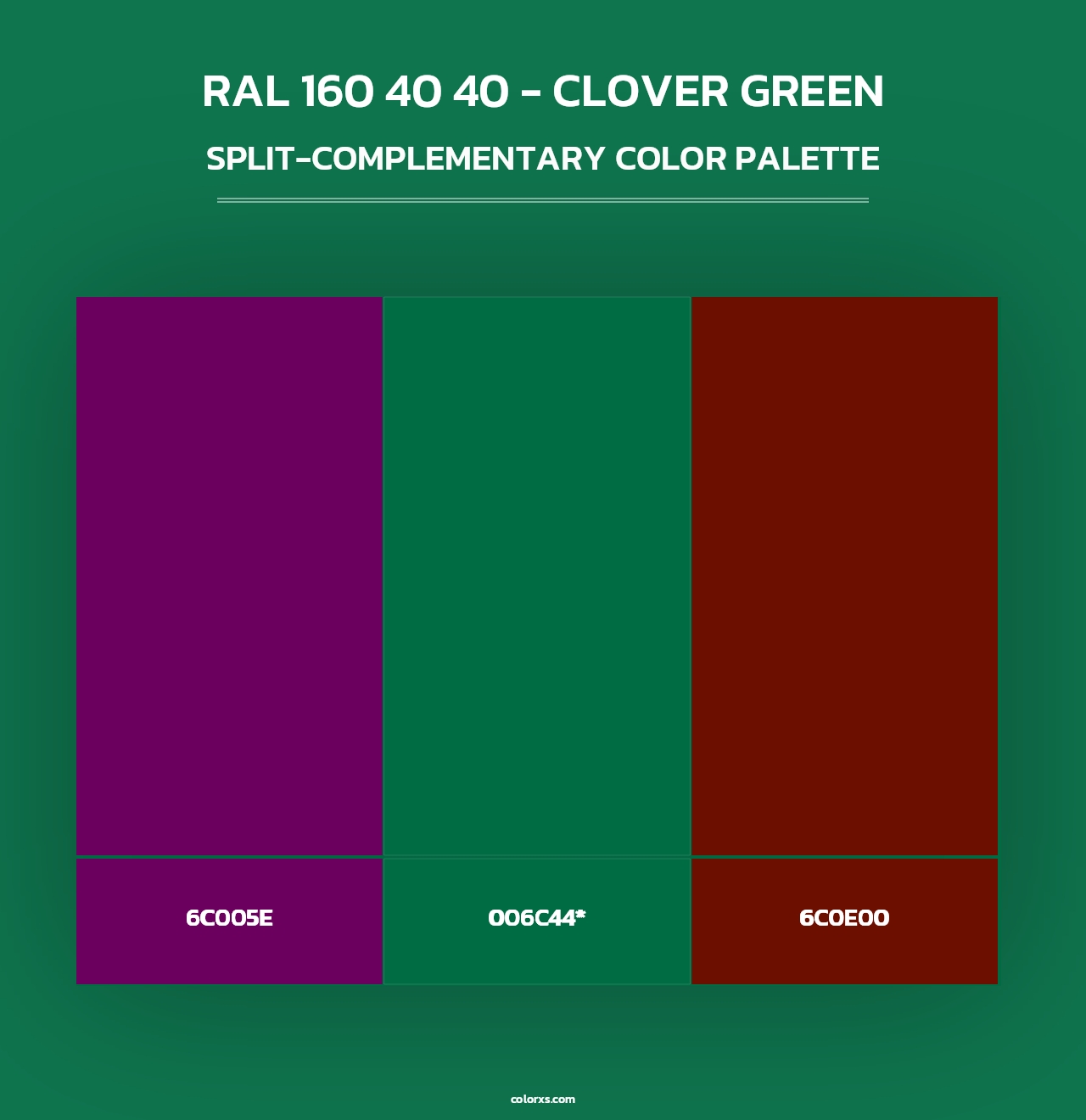 RAL 160 40 40 - Clover Green - Split-Complementary Color Palette