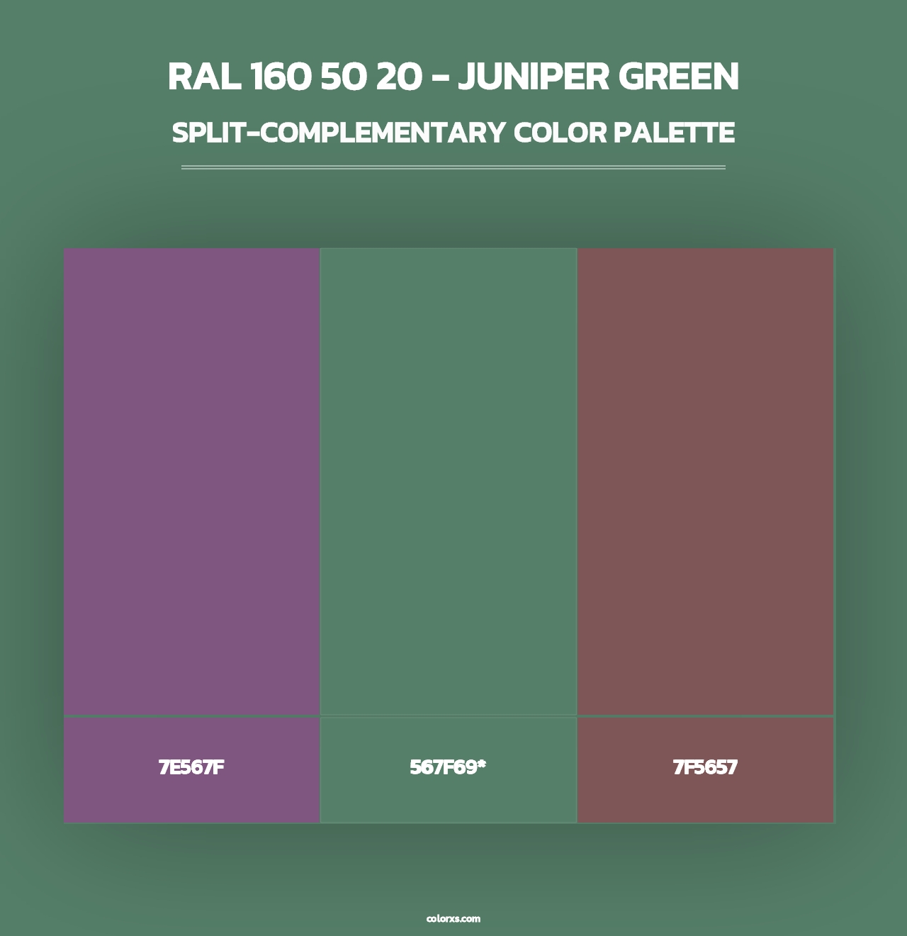 RAL 160 50 20 - Juniper Green - Split-Complementary Color Palette