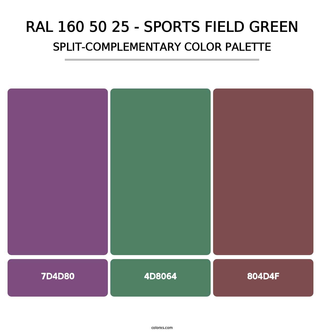 RAL 160 50 25 - Sports Field Green - Split-Complementary Color Palette