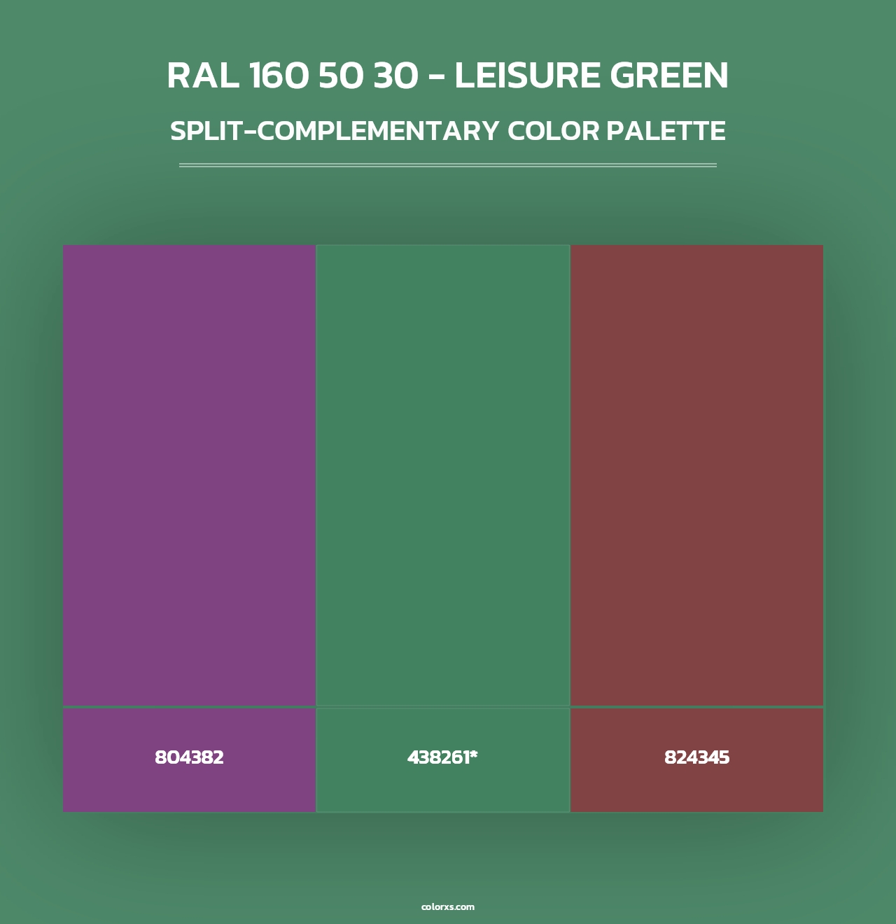RAL 160 50 30 - Leisure Green - Split-Complementary Color Palette