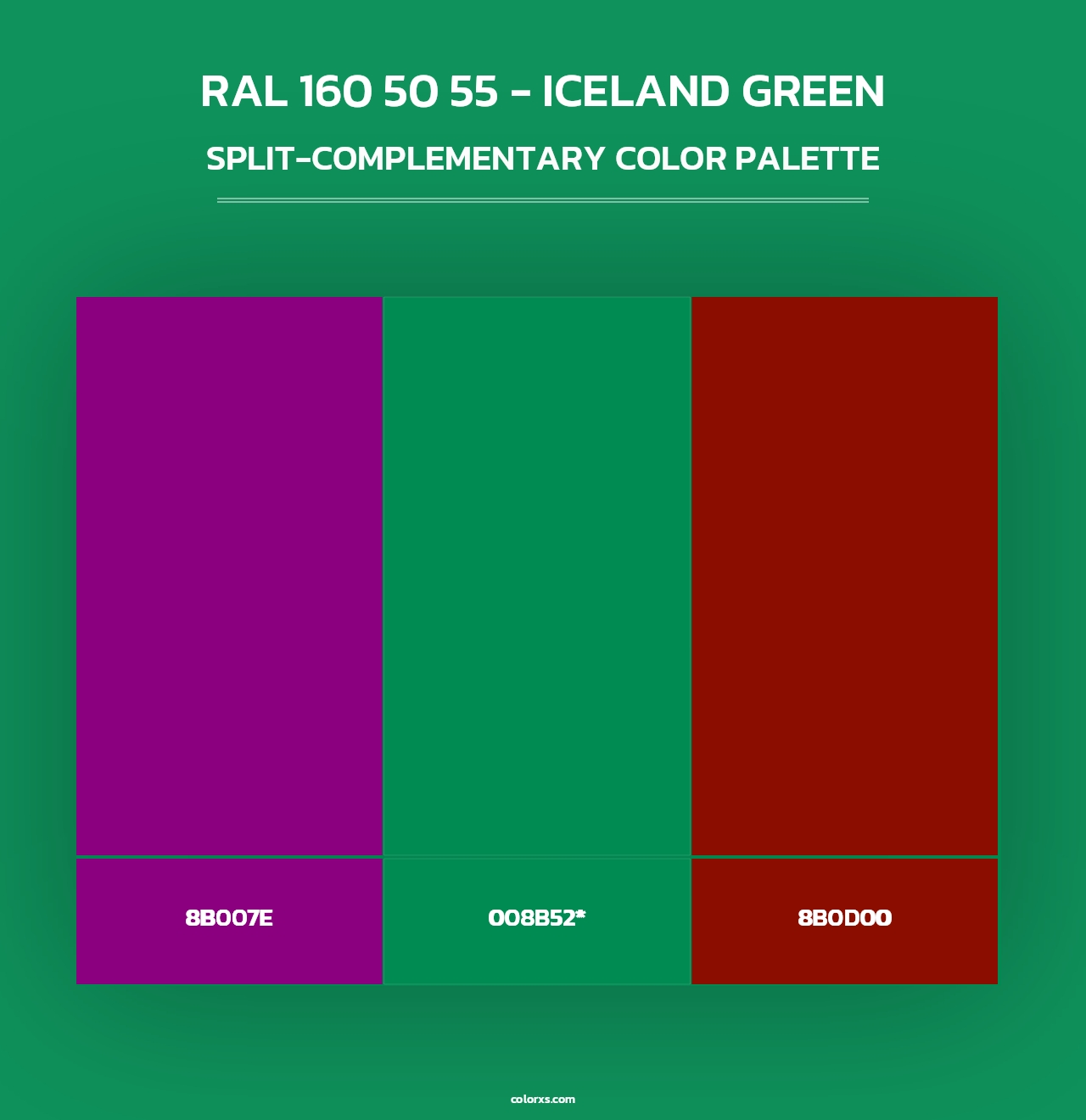 RAL 160 50 55 - Iceland Green - Split-Complementary Color Palette